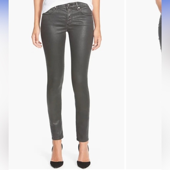 NWT AG The Legging Ankle JeansSz 30 VTG LEATHERETE BLACK